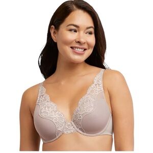 NWT Bali® One Smooth U® Comfort Stretch Lace Tan Sz 40DD
Underwire Bra DF0084